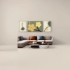 A modern and simple combination of three Nordic-style sofa background wall decorative paintings and living room hanging paintings Specification image